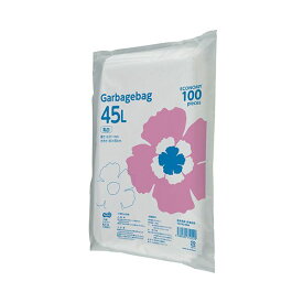 【ポイント20倍】（まとめ）TANOSEE ゴミ袋エコノミー乳白半透明 45L 1パック（100枚）【×10セット】