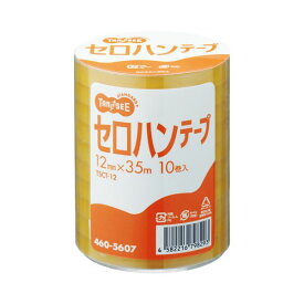 【マラソンでP最大49倍】(まとめ) TANOSEE セロハンテープ 12mm×35m 1パック（10巻） 【×10セット】