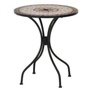 【ポイント20倍】ガーデンテーブル 幅61×奥行61×高さ69.5cm 星柄 屋外用 セラミック スチール 組立品 アウトドア ガーデニング 園芸【代引不可】