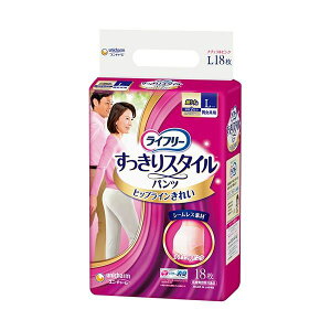 【ポイント20倍】(まとめ) ユニ・チャーム ライフリー すっきりスタイルパンツ ピンク L 1パック(18枚) 【×5セット】