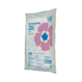 【ポイント20倍】（まとめ）TANOSEE ゴミ袋エコノミー乳白半透明 20L 1パック（100枚）【×10セット】