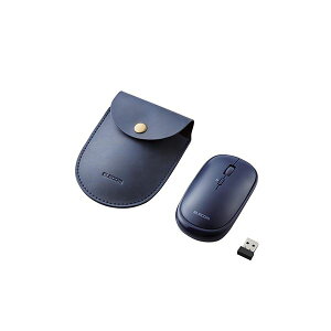【ポイント20倍】エレコム BlueLEDマウス/薄型/無線/4ボタン/ポーチ付/ブルー M-TM10DBBU