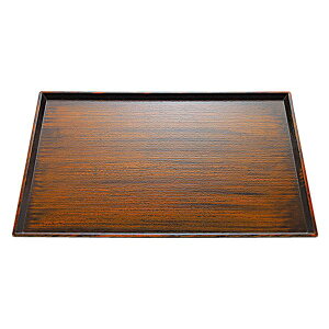 【クーポン配布中】尺2 清流長手木目盆/トレー 【栃塗SL】 360mm×260mm×15mm 日本製 〔和食 レストラン 店舗 お店〕【代引不可】