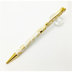 【ポイント20倍】日本製 ハンドメイド ボールペン/文房具 【白箔金・金桜】 クロスタイプ 芯：0.7mm 美濃和紙 友禅紙 文具 オフィス用品