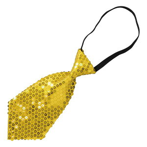 【クーポン配布中】(まとめ)キラキラワイドネクタイ 金 【×10個セット】