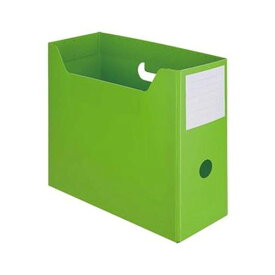 【ポイント20倍】（まとめ）TANOSEE PP製ボックスファイル（組み立て式）A4ヨコ グリーン 1セット（10個）【×5セット】