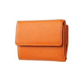 【クーポン配布中】FRUH（フリュー） イタリアンレザー 3つ折り財布 コンパクトウォレット GL032-OR オレンジ