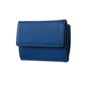 【クーポン配布中】FRUH（フリュー） イタリアンレザー 3つ折り財布 コンパクトウォレット GL032-BL ブルー