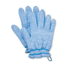 【ポイント20倍】（まとめ）オカモト 浴用手袋 やさしい手 ブルー 1パック（2枚） 【×5セット】