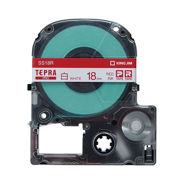(まとめ) キングジム テプラ PRO テープカートリッジ 18mm 白／赤文字 SS18R 1個 【×10セット】 | インテリアの壱番館