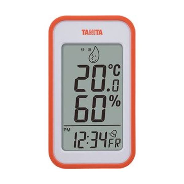（まとめ）タニタ デジタル温湿度計 オレンジTT559OR 1個【×5セット】