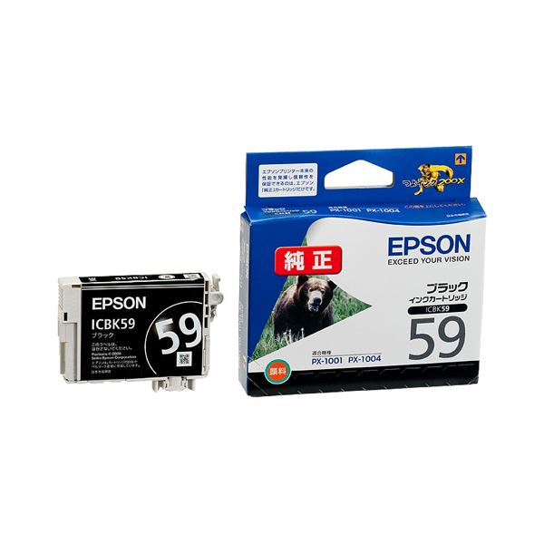 (まとめ) エプソン EPSON インクカートリッジ ブラック ICBK59 1個 【×10セット】 インクカートリッジ