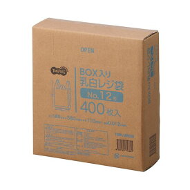 【ポイント20倍】（まとめ） TANOSEE BOX入レジ袋 乳白12号 ヨコ180×タテ380×マチ幅110mm 1箱（400枚） 【×5セット】