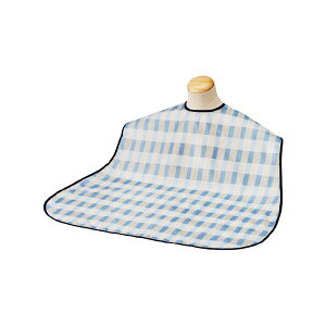 【ポイント20倍】(まとめ)ソフラピレンエプロンボーダーチェック ブルー【×5セット】