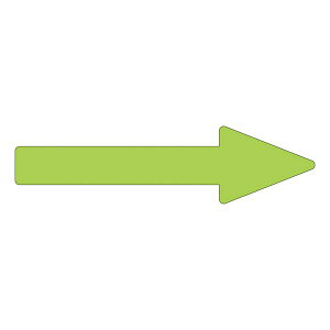 【ポイント20倍】配管識別方向表示ステッカー →(蛍光緑) 貼矢20 【10枚1組】【代引不可】