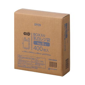 【ポイント20倍】（まとめ） TANOSEE BOX入レジ袋 乳白8号 ヨコ160×タテ340×マチ幅90mm 1箱（400枚） 【×10セット】