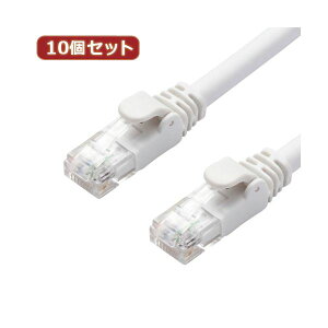 �y�}���\����P�ő�47�{�z�y10�Z�b�g�z �G���R�� LAN�P�[�u��/CAT6A/�X�^���_�[�h/2m/�z���C�g LD-GPA/WH2X10