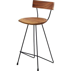 【クーポン配布中】ウッド カウンターチェア/ハイチェア 【幅40cm×奥行41cm×高さ90cm×座面高65cm】 木製 スチール 〔リビング ダイニング〕