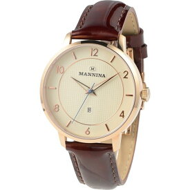 【ポイント20倍】MANNINA(マンニーナ) 腕時計 MNN001-02 メンズ 正規輸入品 ブラウン（文字盤：シルバー）
