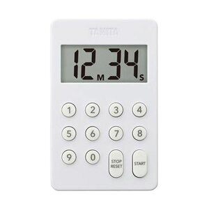 【ポイント20倍】(まとめ)タニタ デジタルタイマー100分計ホワイト TD-415-WH 1個【×10セット】