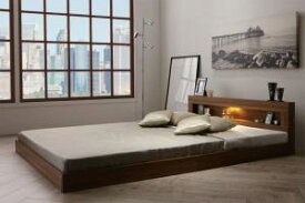 【クーポン配布中】ベッド シングル マットレス付き シングルベッド LEDライト・コンセント付きフロアベッド 【Rufen】 ルーフェン 【プレミアムボンネルコイルマットレス付き】 シングルサイズ シングルベット