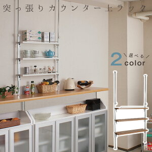 【クーポン配布中】カウンター上収納スリムスパイスラック3段  ホワイト ナチュラル