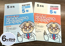 【おうちで勉強】家庭学習教材いちぶんのいちベーシック（基礎学習用）小学5年生用6ヶ月分発送