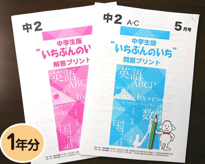 楽天市場 通信教材 家庭学習教材いちぶんのいち教科書対応版中学２年生用１年分発送 いちぶんのいち ももも倶楽部