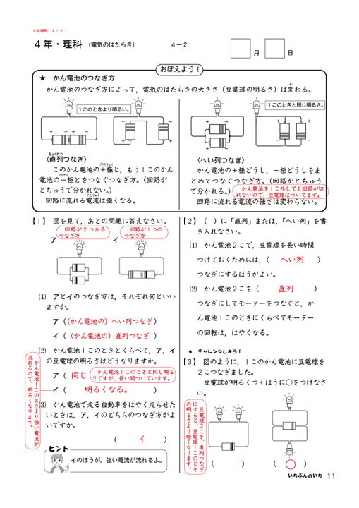 楽天市場 おうちで勉強 家庭学習教材いちぶんのいち別冊小学理科４年生 まとめて１年分 いちぶんのいち ももも倶楽部