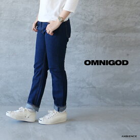 【SALE セール 40%OFF】OMNIGOD オムニゴッド12ozデニム スリムストレートジーンズ 濃色ユーズドレディース インディゴ 日本製 ゆうパック発送 c-a