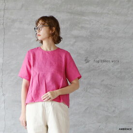 fog linen work フォグリネンワークケリー トップ ローズペーシュレディース ピンク メール便発送 ブラウス