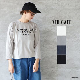 【SALE40%OFF】7th GATE セブンスゲートスタンダードボックスプリントTee STROUDEN PARKメール便発送 日本製 25秋冬 Tシャツ カットソー ロンT 長袖 ic-de