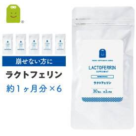 ダイエット サプリメント ラクトフェリン サプリ ラクトフェリン サプリメント 1粒100mg配合 腸活 妊活 腸内フローラを育む 乳酸菌 痩せ菌 乳酸菌 腸内環境に 食物繊維 diet lactoferrin supplement メール便送料無料 30粒×6袋 約6ヶ月分 福袋 楽天