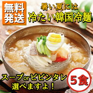 【送料無料】【常温】 お好みで選べる! 冷麺 5食セット　韓国冷麺　冷麺　スープ冷麺　ビビン冷麺