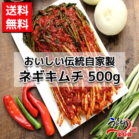 【送料無料】伝統人気の自家製ネギキムチ(500g) 　韓国料理　韓国キムチ　【冷蔵】