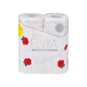 【法人・企業様限定販売】 四国特紙 エルビラバラ トイレットペーパー 4ロールダブル30m×12パック まとめ買い 送料無料 00216