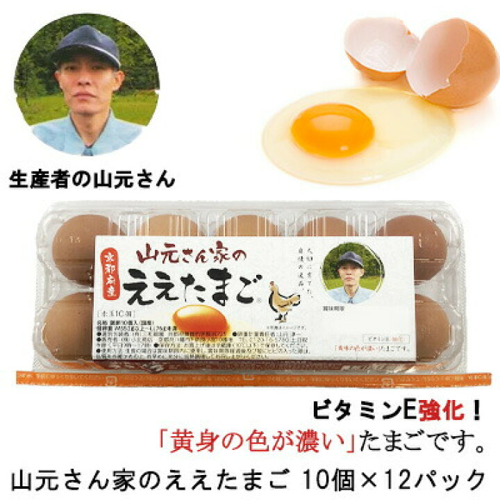 楽天市場】【個人様購入可能】○山元さん家のええたまご 10個×12パック 