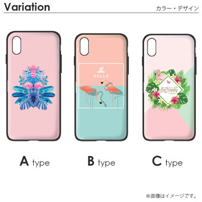 iPhoneX【Lucy】ミラー付カード収納ハイブリットケース