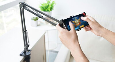 タブレットスタンドスマホホルダーアームスタンド360度回転クランプ式iPhoneiPadPro