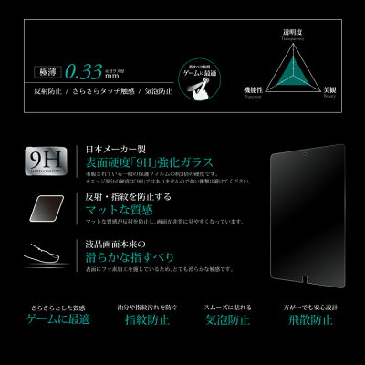 iPadPro10.5インチ(2017)ガラスフィルム「GLASSPREMIUMFILM」マット0.33mm