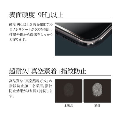 iPhoneXSMax【30日間保証】ガラスフィルム「GLASSPREMIUMFILM」覇龍日本品質平面オールガラスブラック/高光沢/0.33mm
