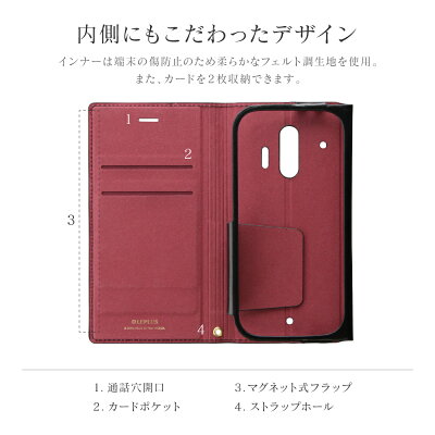 らくらくスマートフォンmeF-01L極薄一枚革フラップケース手帳型ケースPAGE