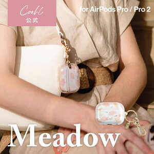 Coehl �R�[�G�� AirPods Pro 2 �Ή� �����ی� �Ϗ��� �N���A�P�[�X MEADOW �L�[�����O ���ߋ�t�� �X�v�����O�s���N AP2-MEASPNK