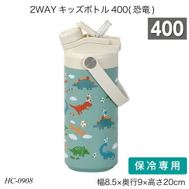 2WAYキッズボトル400(恐竜) 容量400ml ステンレス鋼 男の子 HC-0908 水筒 ストローボトル 直飲み お手入れ簡単 保冷専用 おしゃれ おすすめ パール金属