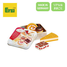Erzi エリツィ 木製ままごと ミニケーキアソート 缶ケース付き 827079