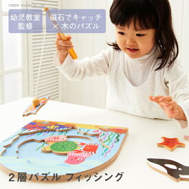 【おまけ付き】2層パズル　フィッシング 知育玩具 教育玩具 木製パズル ブロック遊び 木製玩具