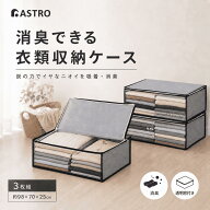 衣類収納袋 衣類収納 衣類 収納ケース 収納ボックス 収納袋 活性炭消臭 グレー 3枚組 不織布 透明窓 折り…