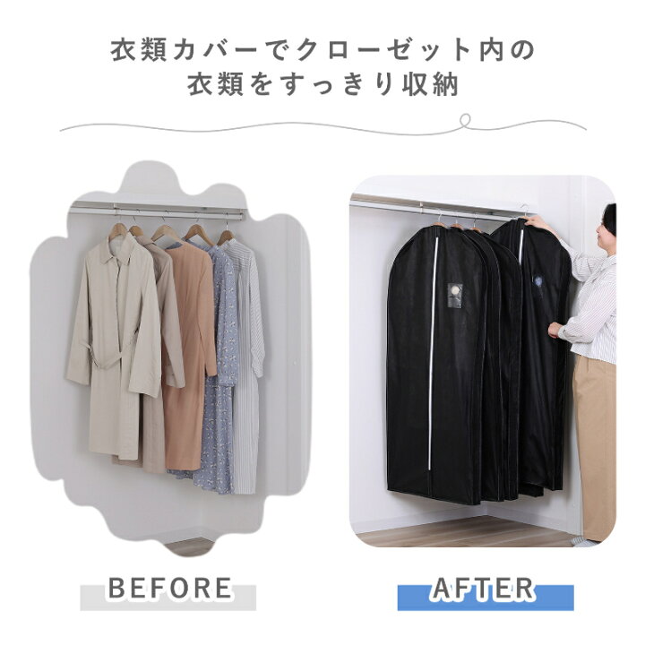 楽天市場】衣類カバー マチ付き スーツサイズ ロングサイズ ホワイト 