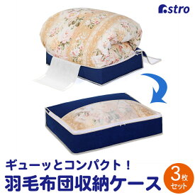 布団収納 布団収納袋 収納バッグ 収納袋 収納ケース 収納ボックス ネイビー 3枚組 羽毛布団 シングル 透明窓 ホコリよけ 汚れ防止 布団 毛布 タオルケット 衣類 圧縮袋 積み重ね 縦置き 横置き クローゼット 押入れ アストロ 131-38