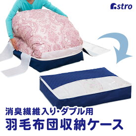 【期間限定特価】布団収納 布団収納袋 収納袋 収納ケース 収納ボックス ネイビー 抗菌 防臭 羽毛布団 ダブル シングル 圧縮袋 透明窓 積み重ね 縦置き 横置き 布団 寝具 毛布 タオル 衣類 クローゼット 押入れ アストロ 155-13